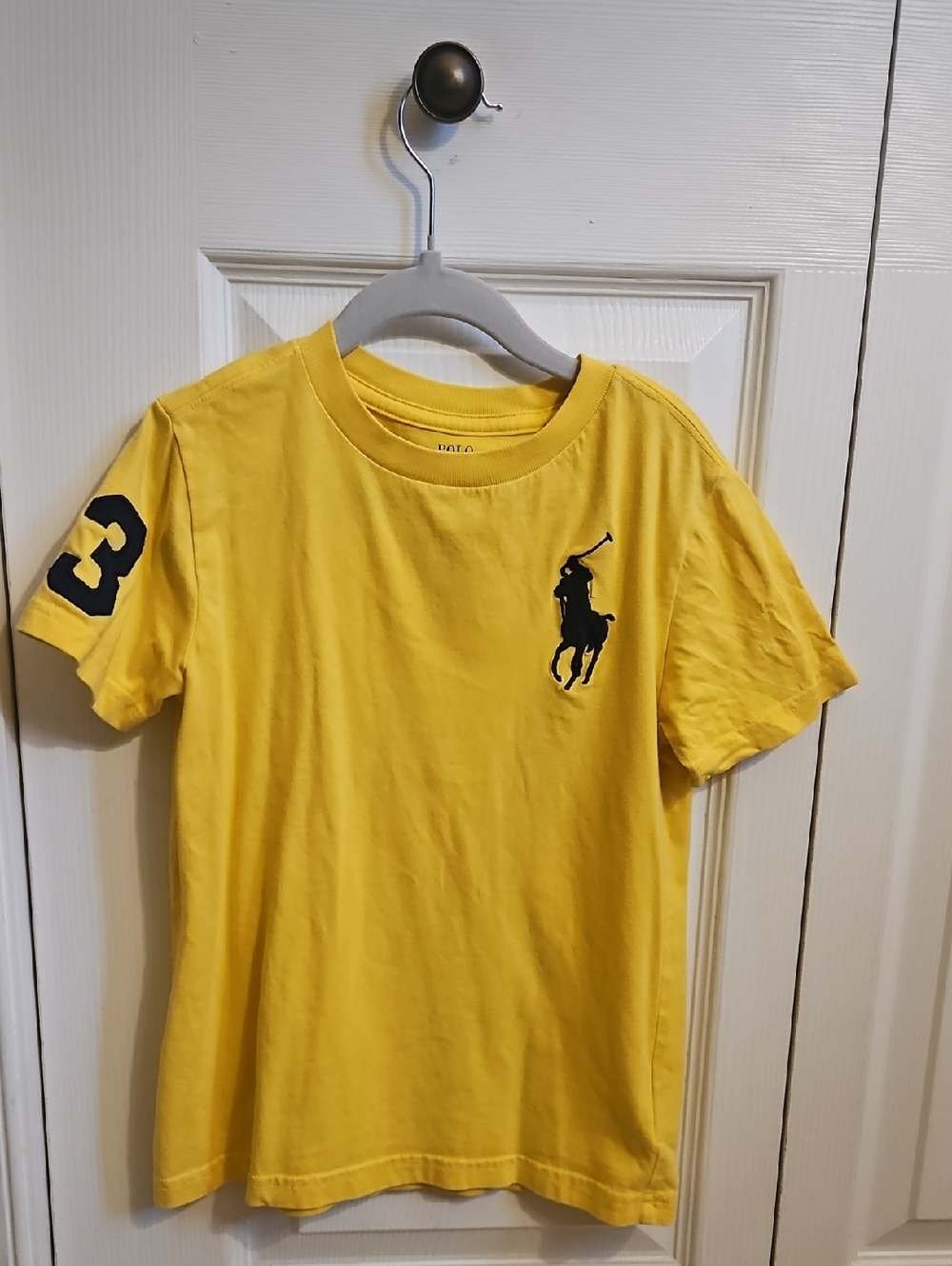 Polo by Ralph Lauren Boys' Yellow Short-Sleeve Tee with Navy Logo